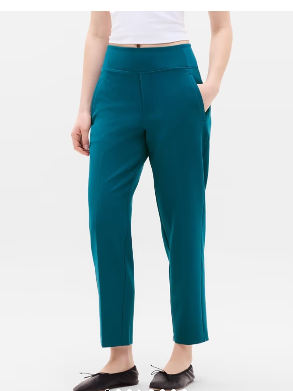Athleta Teal High-Waist Straight-Leg Pants - Women